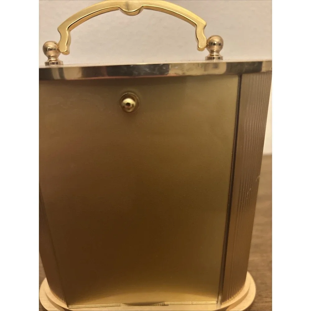 Bulova B1719 Arthur Polished and Brushed Gold Brass Mantel Clock - Tested Works